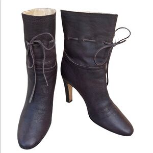 Kors Michael kors brown ankle tie‎ boots size 6.5M